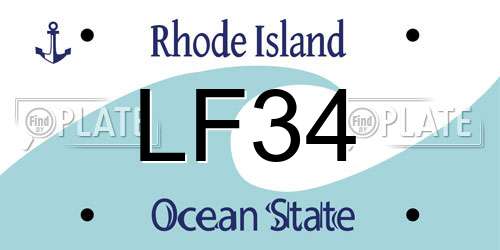 LF34 Rhode Island License Plate