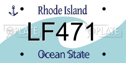 LF471 Rhode Island License Plate