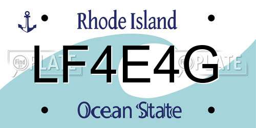 LF4E4G Rhode Island License Plate