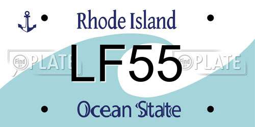 LF55 Rhode Island License Plate
