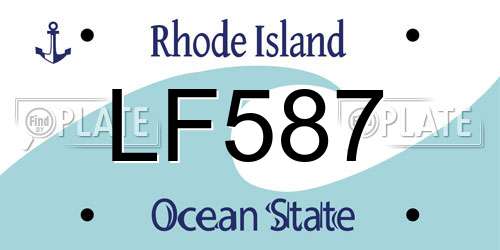LF587 Rhode Island License Plate