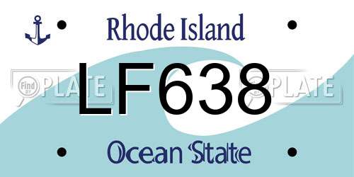 LF638 Rhode Island License Plate
