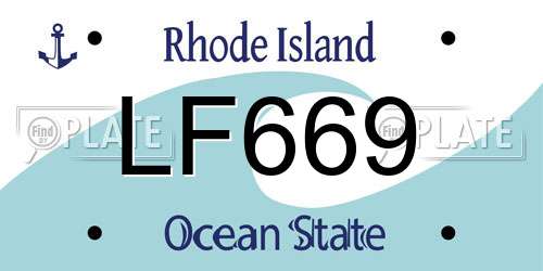 LF669 Rhode Island License Plate
