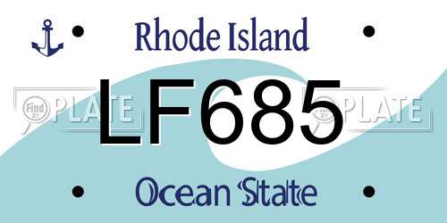 LF685 Rhode Island License Plate