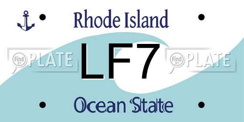 LF7 Rhode Island License Plate