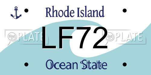 LF72 Rhode Island License Plate