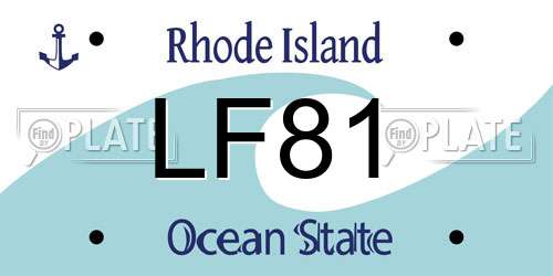 LF81 Rhode Island License Plate
