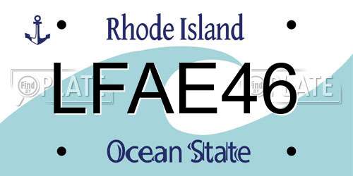 LFAE46 Rhode Island License Plate
