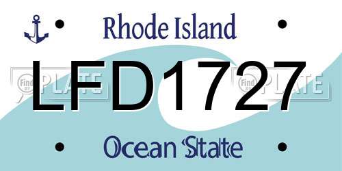 LFD1727 Rhode Island License Plate