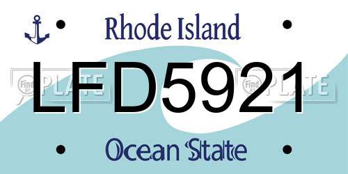 LFD5921 Rhode Island License Plate