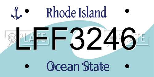 LFF3246 Rhode Island License Plate
