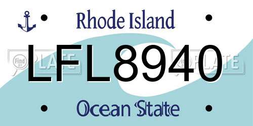 LFL8940 Rhode Island License Plate