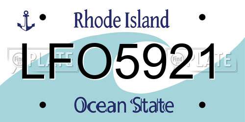LFO5921 Rhode Island License Plate