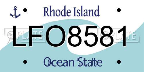 LFO8581 Rhode Island License Plate