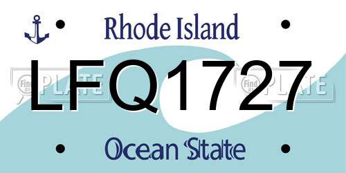 LFQ1727 Rhode Island License Plate