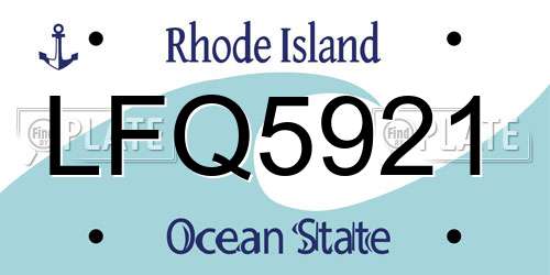 LFQ5921 Rhode Island License Plate