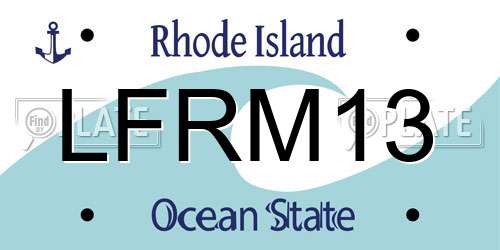 LFRM13 Rhode Island License Plate