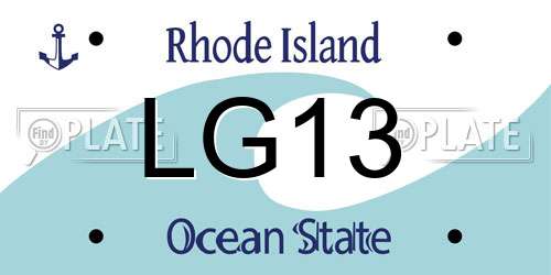 LG13 Rhode Island License Plate