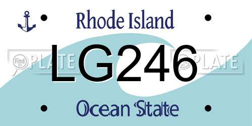 LG246 Rhode Island License Plate