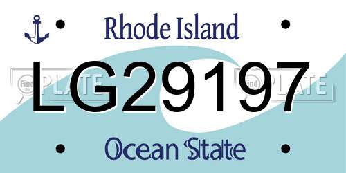 LG29197 Rhode Island License Plate