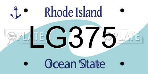 LG375 Rhode Island License Plate