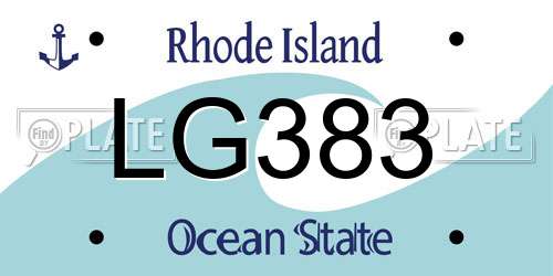 LG383 Rhode Island License Plate