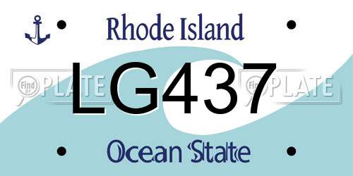 LG437 Rhode Island License Plate