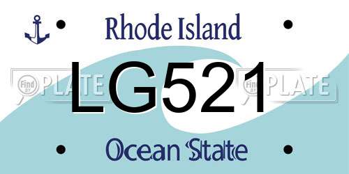LG521 Rhode Island License Plate