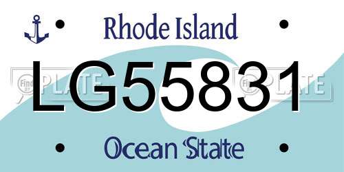 LG55831 Rhode Island License Plate