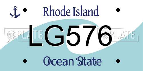 LG576 Rhode Island License Plate