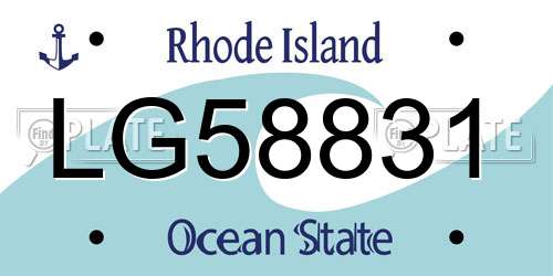 LG58831 Rhode Island License Plate