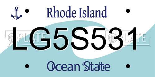 LG5S531 Rhode Island License Plate