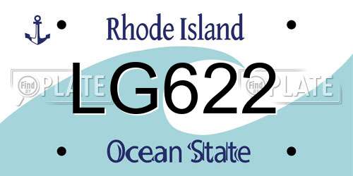 LG622 Rhode Island License Plate