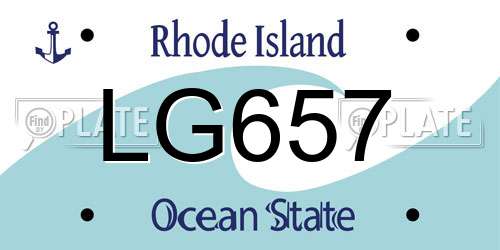LG657 Rhode Island License Plate
