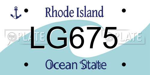 LG675 Rhode Island License Plate