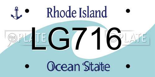 LG716 Rhode Island License Plate