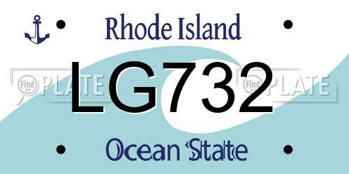 LG732 Rhode Island License Plate