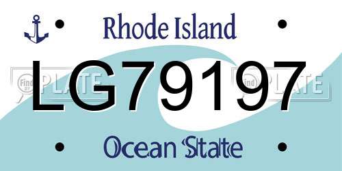 LG79197 Rhode Island License Plate
