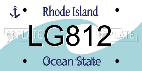 LG812 Rhode Island License Plate