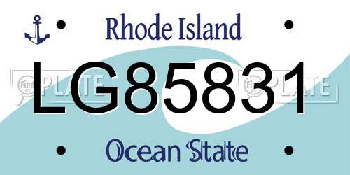 LG85831 Rhode Island License Plate