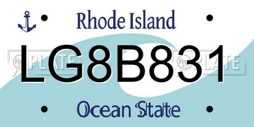 LG8B831 Rhode Island License Plate