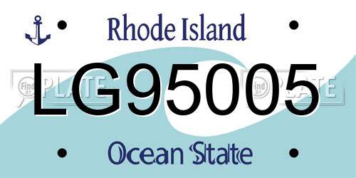 LG95005 Rhode Island License Plate