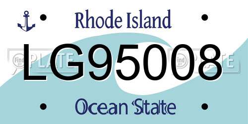 LG95008 Rhode Island License Plate