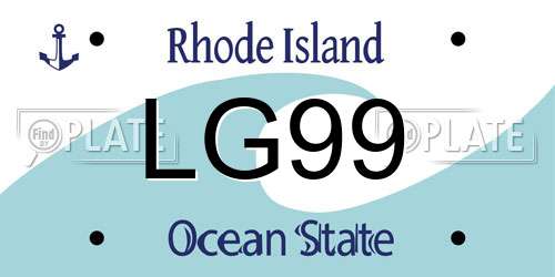LG99 Rhode Island License Plate
