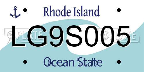 LG9S005 Rhode Island License Plate