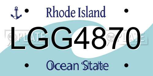 LGG4870 Rhode Island License Plate