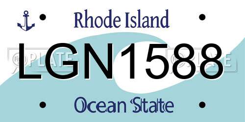 LGN1588 Rhode Island License Plate