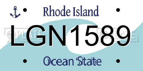 LGN1589 Rhode Island License Plate