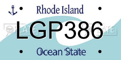 LGP386 Rhode Island License Plate