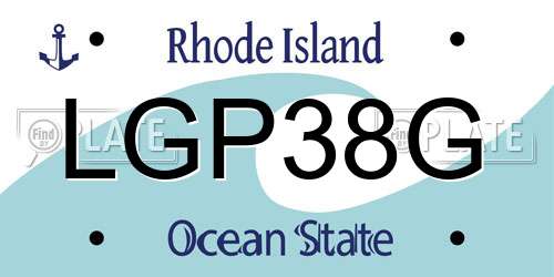 LGP38G Rhode Island License Plate